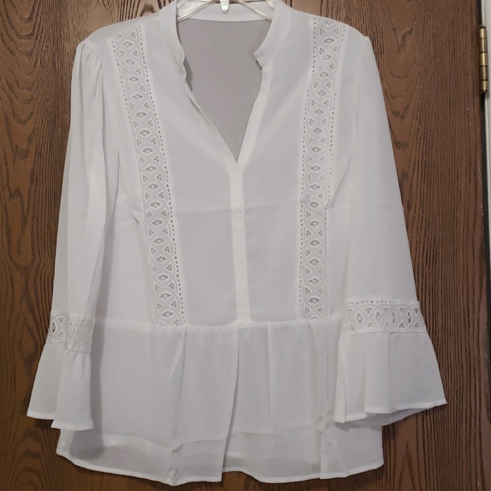 🎉HP🎉💞New boutique white lace ruffle top - Picture 9 of 12